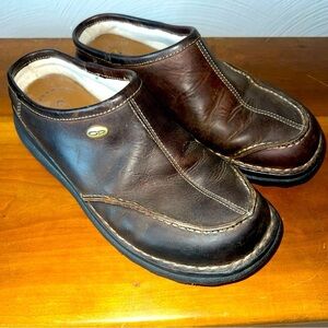 Op Wool Bully Brown Leather Mules Men’s Sz 10